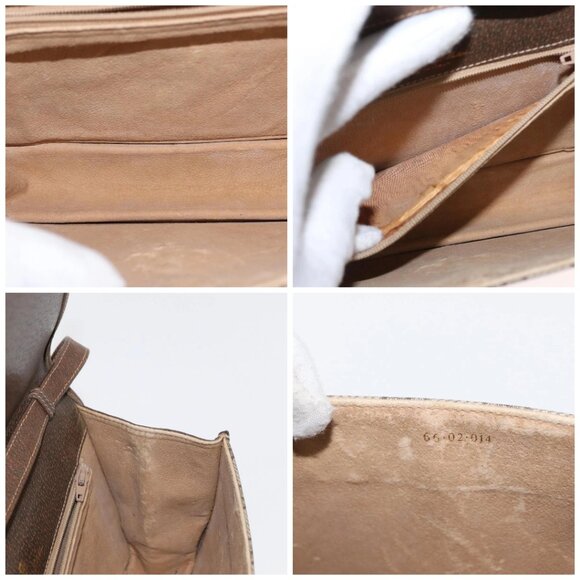 GUCCI GG Supreme Web Sherry Line Shoulder Bag PVC Beige Gold Auth 155593 - Picture 15 of 16